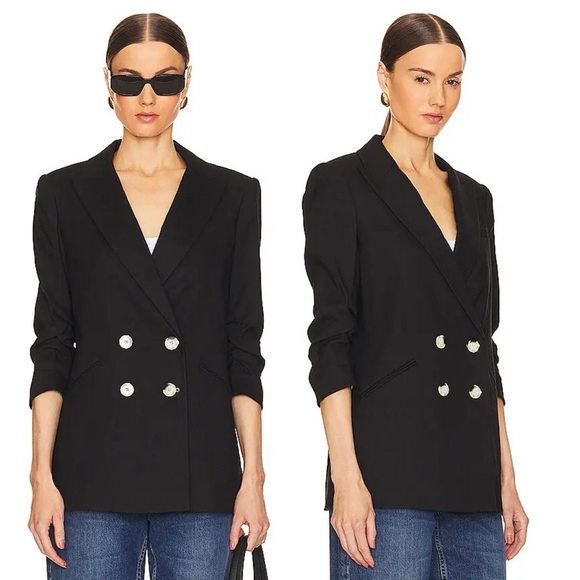 Veronica Beard Kiernan Linen Blend Dickey Blazer Jacket Black Size 0 - Picture 14 of 15